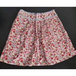 Emmelee Women's A-Line Floral Pink Skirt Pockets Sz S Lightweight Cottage Core